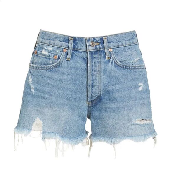 Agolde Parker Distressed Denim Shorts size 26 - Picture 1 of 14
